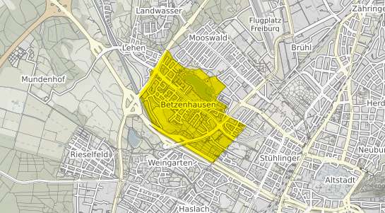 Immobilienpreisekarte Freiburg im Breisgau Betzenhausen